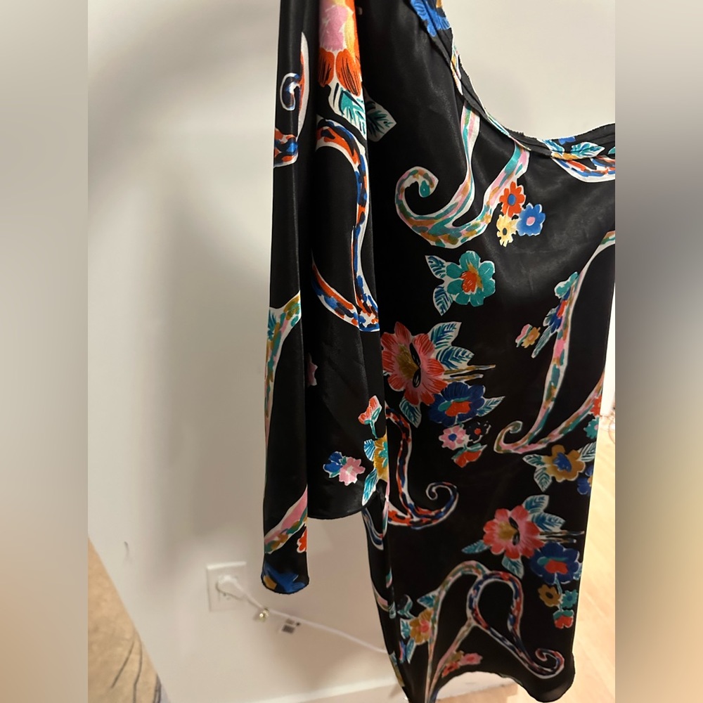 Mango floral one sleeve dress, size small